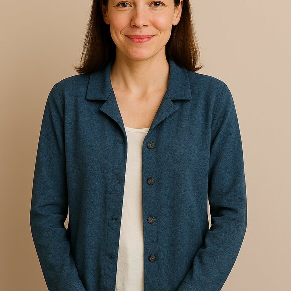 Maggie Barnes Button Down Shirt Blouse Jacket Size 32W - Picture 3 of 9